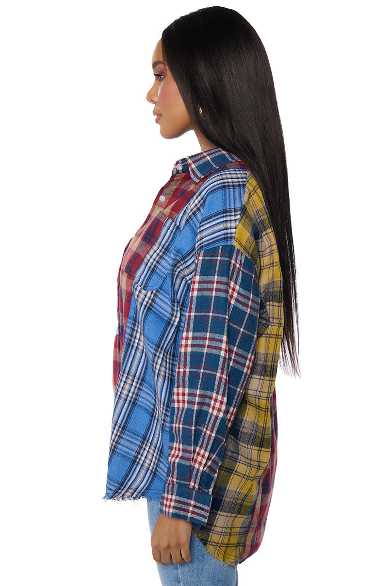 PIECE IT TOGETHER PLAID BUTTONDOWN