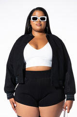 PLUS DAVIS EVERYDAY VARSITY BOMBER