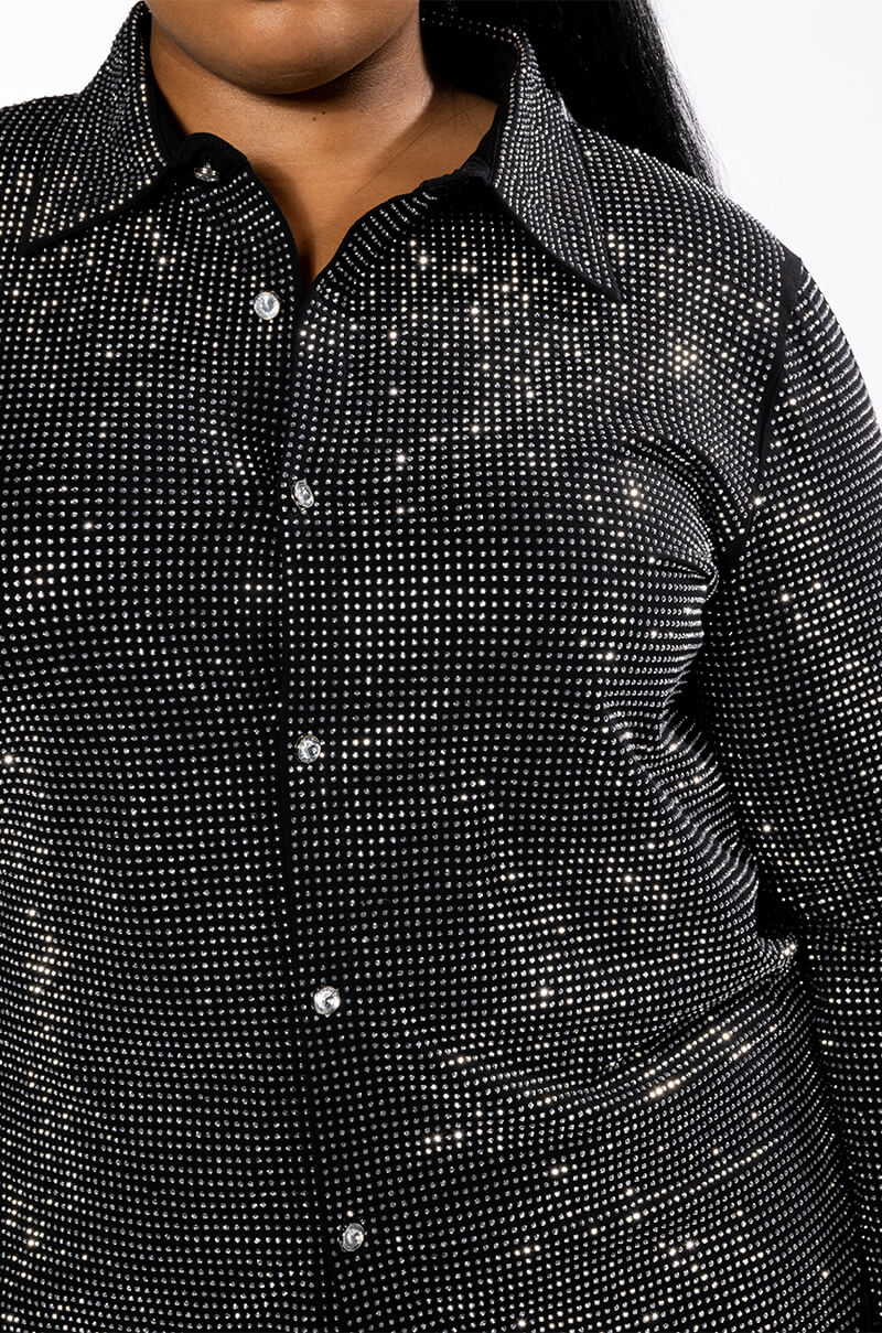 PLUS TINY DANCER RHINESTONE BLOUSE