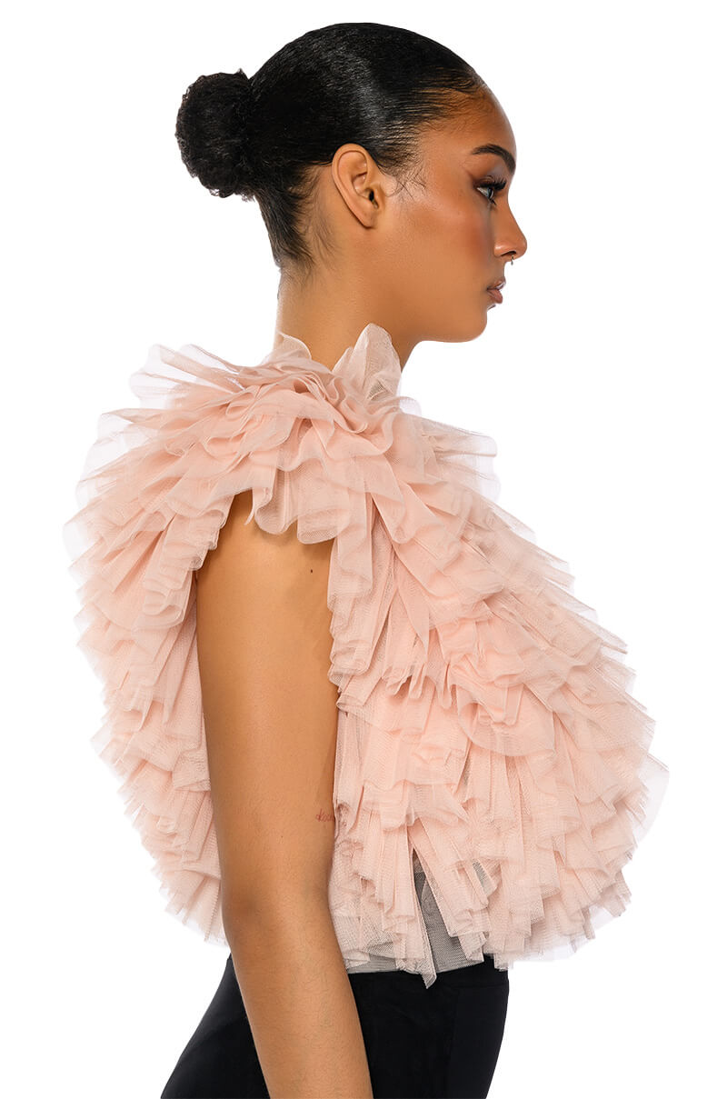 ROMANTIC TULLE RUFFLE BODYSUIT