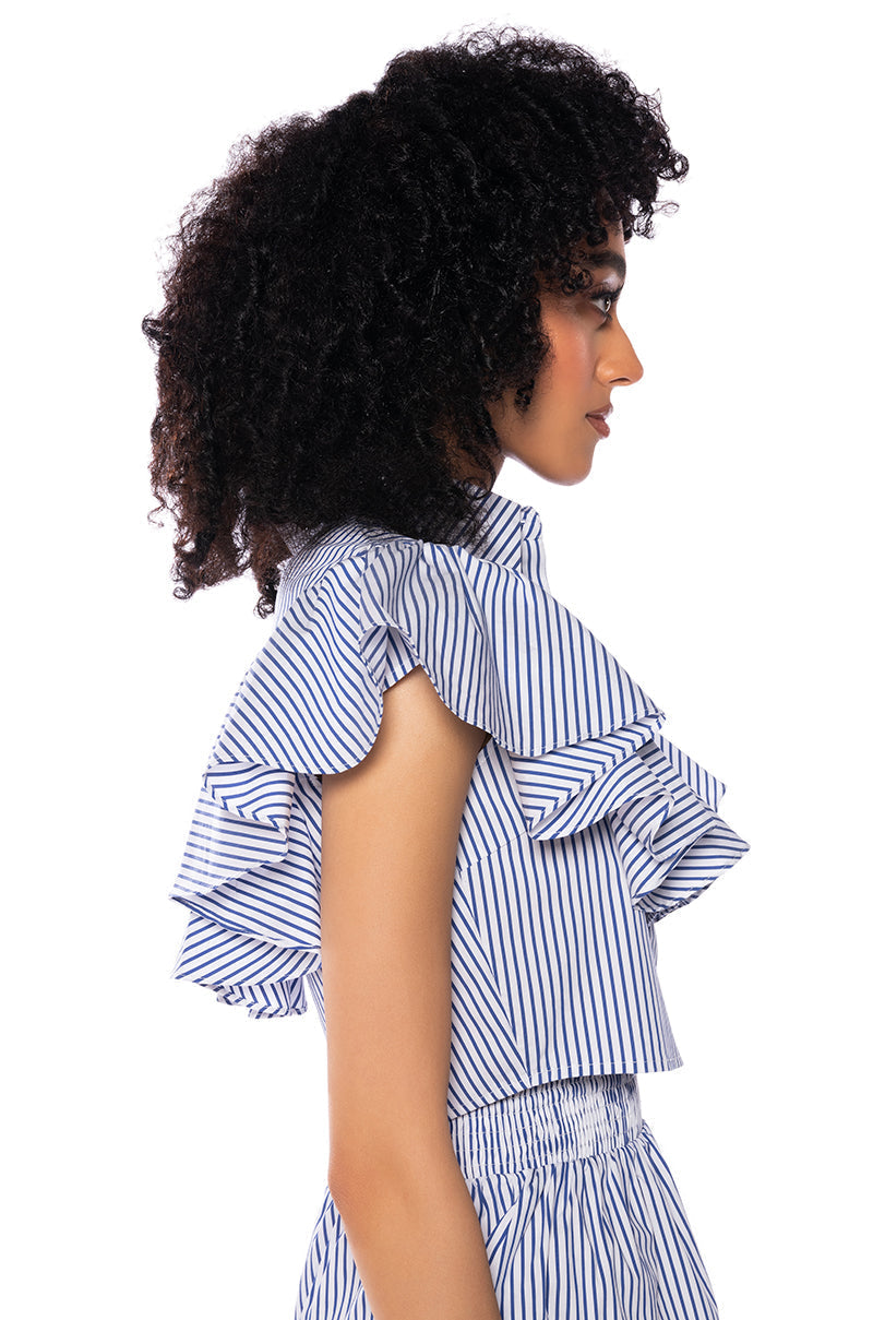 ALICE RUFFLE DETAIL POPLIN SHIRT