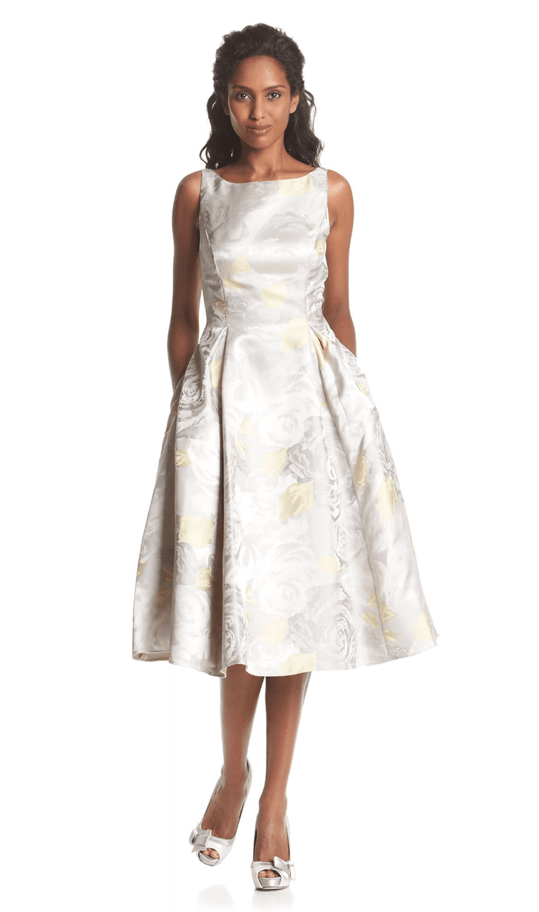 Adrianna Papell - Floral Printed Pleated A-line Dress 41889270SC